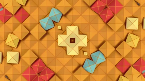 Abstract 3D animation featuring rhythmically moving 3D rhombuses Stock Footage 332839066