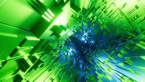 Abstract 3D animation of flying through a tunnel Stock Footage 323313981