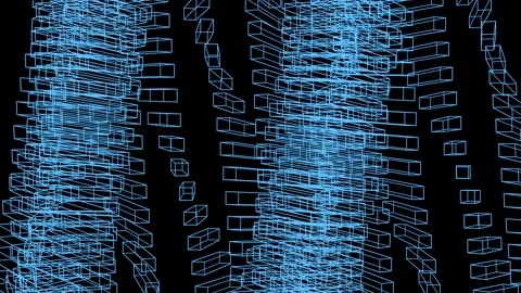 Abstract 3D animation geometric graphic background Stock Footage 147977352