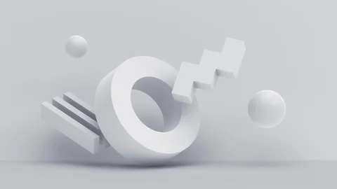 Abstract 3D Animation of Geometric Shapes Stock Footage 115941323