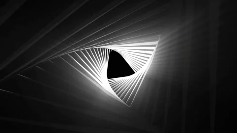 Abstract 3d animation of geometric triangle object with silver light. Seamless l Video stock 104053052