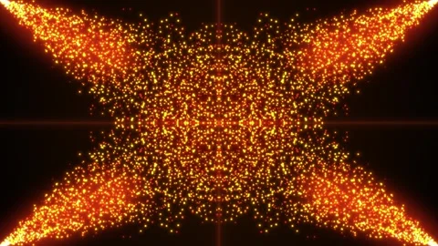 Abstract 3D animation of glowing orange and yellow particles Stock Footage 320242648