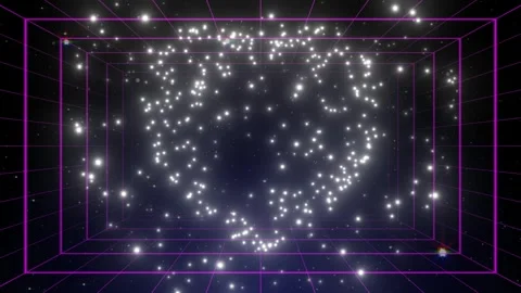 Abstract 3d animation of glowing white particles forming a heart shape inside a Stock Footage 337460953