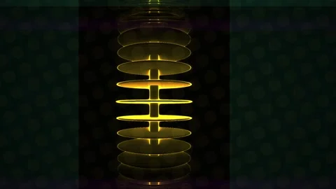 Abstract 3d Animation of Golden Stacked Rings in a Dark Futuristic Void Stock Footage 343684339