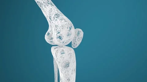 Abstract 3d animation of human knee joint, showcasing bone structure made o.. Stock Footage 332148958