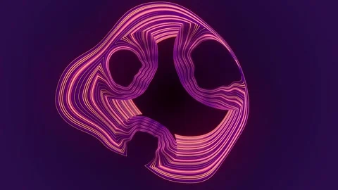 Abstract 3D animation of a hypnotic figure made of neon lines Stock Footage 329609360