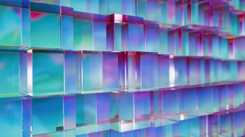 Abstract 3d animation, looped background. geometric cubes, blocks, glossy, glass Stock Footage 270222217