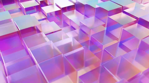 Abstract 3d animation, looped background. geometric cubes, blocks, glossy, glass Stock Footage 270255309