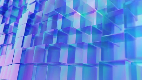 Abstract 3d animation, looped background. geometric cubes, blocks, glossy, glass Stock Footage 270483307