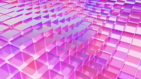 Abstract 3d animation, looped background. geometric cubes, blocks, glossy, glass 스톡 동영상 270483466
