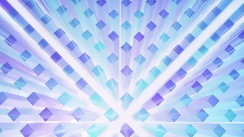 Abstract 3d animation, looped background. geometric cubes, blocks, glossy, glass Stock Footage 271555625