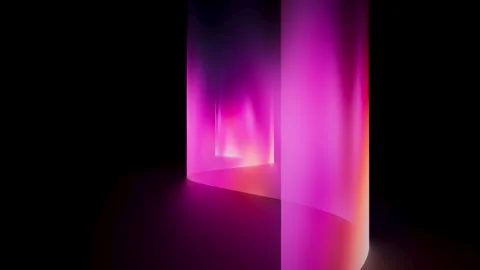 Abstract 3D animation of luminous columns, with pink, magenta, cyan Stock Footage 319959365