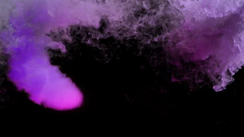 Abstract 3D animation. Magenta smoke swirling over the black background Stock Footage 282024934
