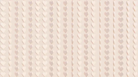 Abstract 3d Animation with Peach-Colored Heart Shapes in Animated Pattern Stock Footage 280959362