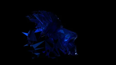 Abstract 3D Animation of Polygonal Human Face Stock Footage 98468029