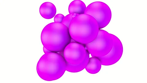 Abstract 3D animation of purple bubbles  on a white background. Stock Footage 240648506
