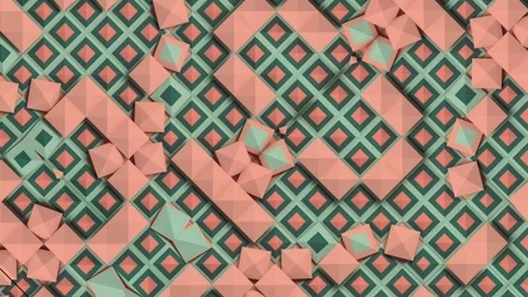 Abstract 3D animation. Rhythmic movement of 3D rhombuses Stock Footage 332411125