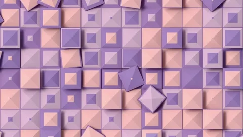 Abstract 3D animation with rhythmic movement of 3D squares 库存影片 333672202