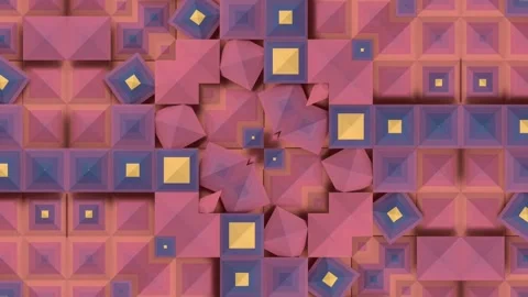 Abstract 3D animation with a rhythmic pattern of three-dimensional pyramids 库存影片 331504305