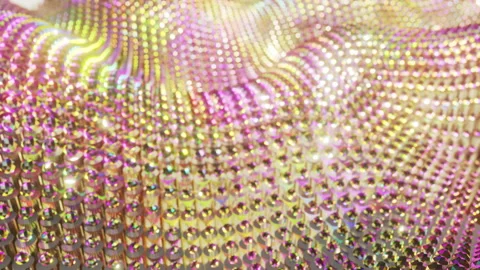 Abstract 3d animation of rows of sparkling crystal glass balls. 4k movie Stock Footage 168639346