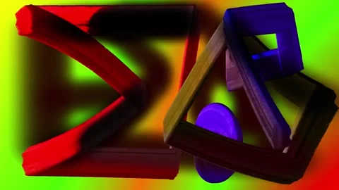 Abstract 3D animation shows vividly colored geometric 库存影片 348742002