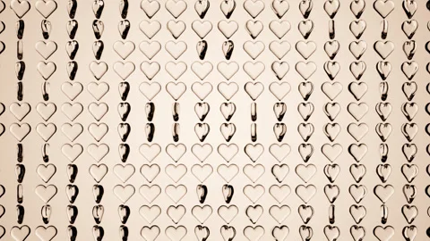 Abstract 3d Animation with Transparent Heart Shapes in Animated Pattern Stock Footage 282923883