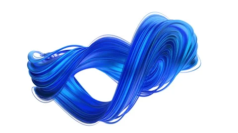 Abstract 3D Animation of a Twisted Shape Stock Footage 250608104