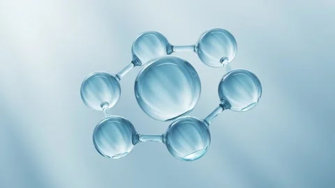 Abstract 3d animation of water molecules spinning with hexagonal structure .. Stock Footage 327248234