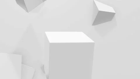 Abstract 3D animation with white big and small squares Stock Footage 161980841