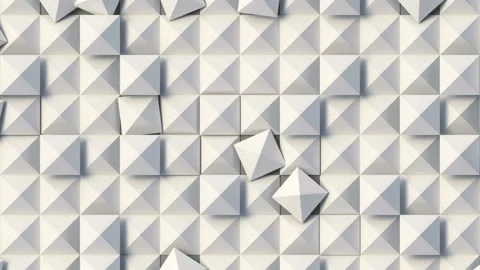 Abstract 3D Animation White pyramids in rhythmic motion create a dynamic surface 스톡 동영상 332411023