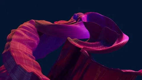 Abstract 3D Art with Vibrant Purple and Red Organic Waveforms on Dark Backg.. 動画素材 341781445