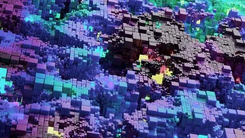 Abstract 3D Artwork of Geometric Light Blue Cubes in Perspective Illustrazione stock