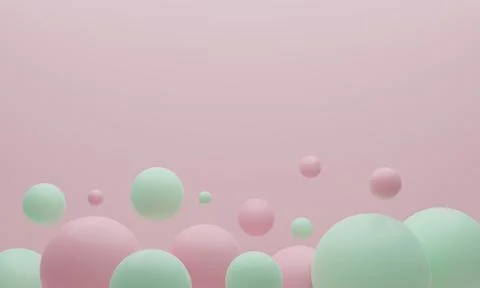 Abstract 3d background. 3d rendering with colorful sphere balls. Stock Illustration