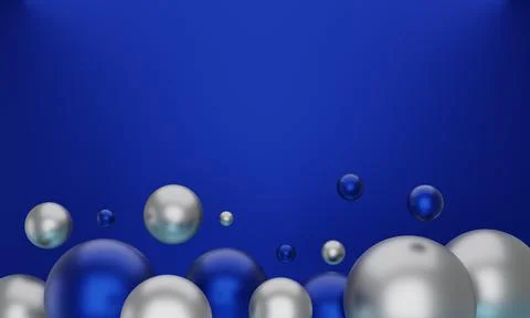 Abstract 3d background. 3d rendering with blue balls.	 Illustrazione stock