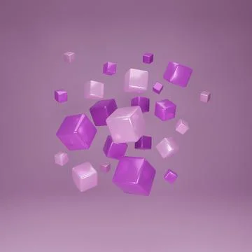 Abstract 3d background. 3d rendering with cube. Stock Illustration