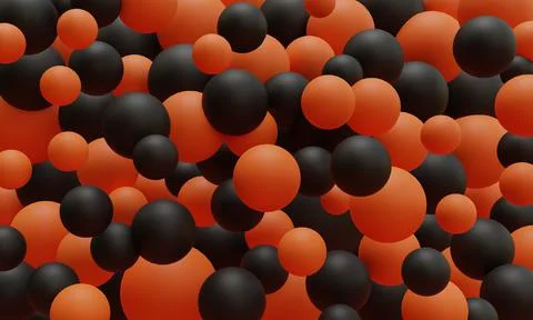 Abstract 3d background. 3d rendering with black and orange balls.  스톡 일러스트