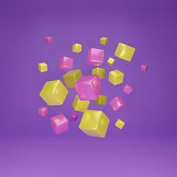 Abstract 3d background. 3d rendering with cube. Stock Illustration