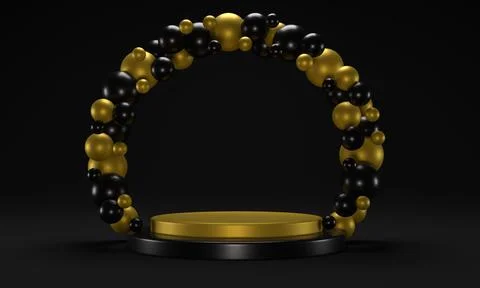 Abstract 3d background. 3d rendering with podium. Minimal scene. 스톡 일러스트