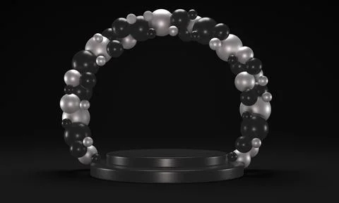 Abstract 3d background. 3d rendering with podium. Minimal scene. Stock Illustration