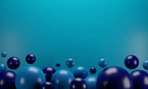 Abstract 3d background. 3d rendering with blue balls. Stock Illustration