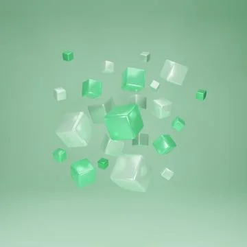 Abstract 3d background. 3d rendering with cube. Stock-Illustration