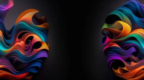  Abstract 3D Background Abstract Dark Background with Colorful 3D Shape Co... 스톡 사진