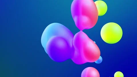 Abstract 3d background with beautiful rainbow colors gradient on wax bubbles Stock Footage 136417723
