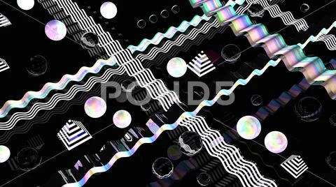 Abstract 3d background. Black glass. Holographic 3d shapes wallpaper ...