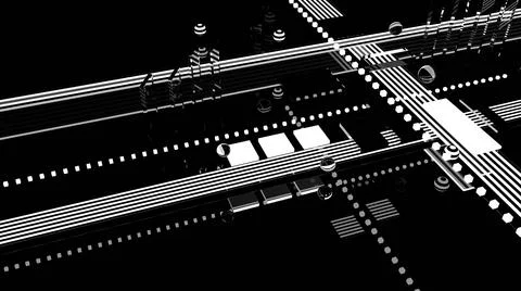 Abstract 3d background. Black glass. Holographic shapes. 3d space. Cosmic. Stock-Illustration