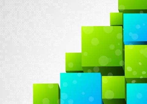 Abstract 3d background with block Stock Illustration