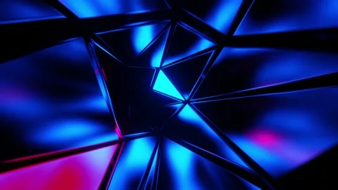 Abstract 3d background with blue and pink lights. Infinitely looped animation Stock Footage 260403736