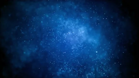 Abstract 3D background blue particle / cosmic dust wave floating ethereally and Vídeos de archivo 144756883