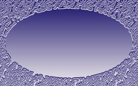 Abstract 3D background in blue with textured frame around a blank oval Stock Illustration