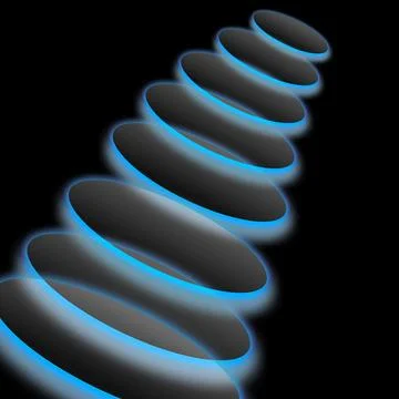 Abstract 3d background with blue wavy lines. Stock Illustration